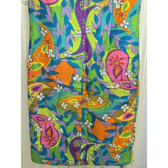 1960s Japanese Retro Mod Screen-Printed Shift Dress Bust 34 Small READ - Picture 15 of 16